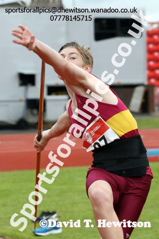 Junior boys javelin, English Schools Track and Field. Photo: David T. Hewitson/Sports for All Pics